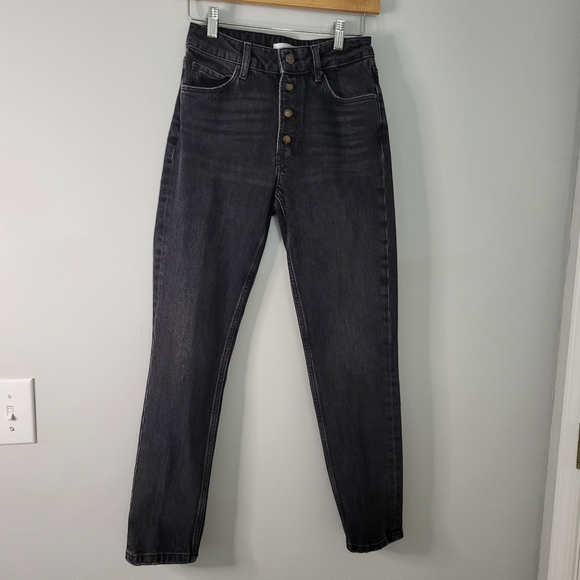 Anine Bing Frida High Rise Button Fly Straight Leg Jeans - Picture 2 of 10